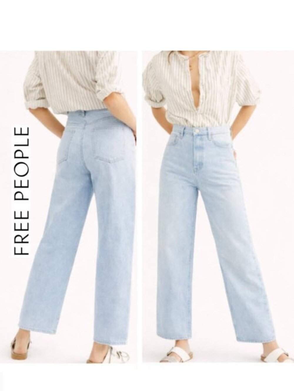 We The Free Frank Dad Jean Light Wash High Rise Relaxed Sz 25